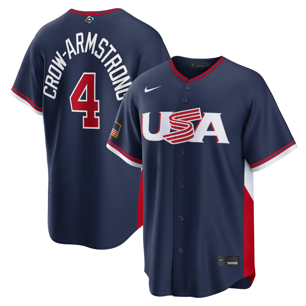 Nike USA Baseball 2026 World Baseball Classic Road Stadium Jersey – Pete Crow-Armstrong – Navy
