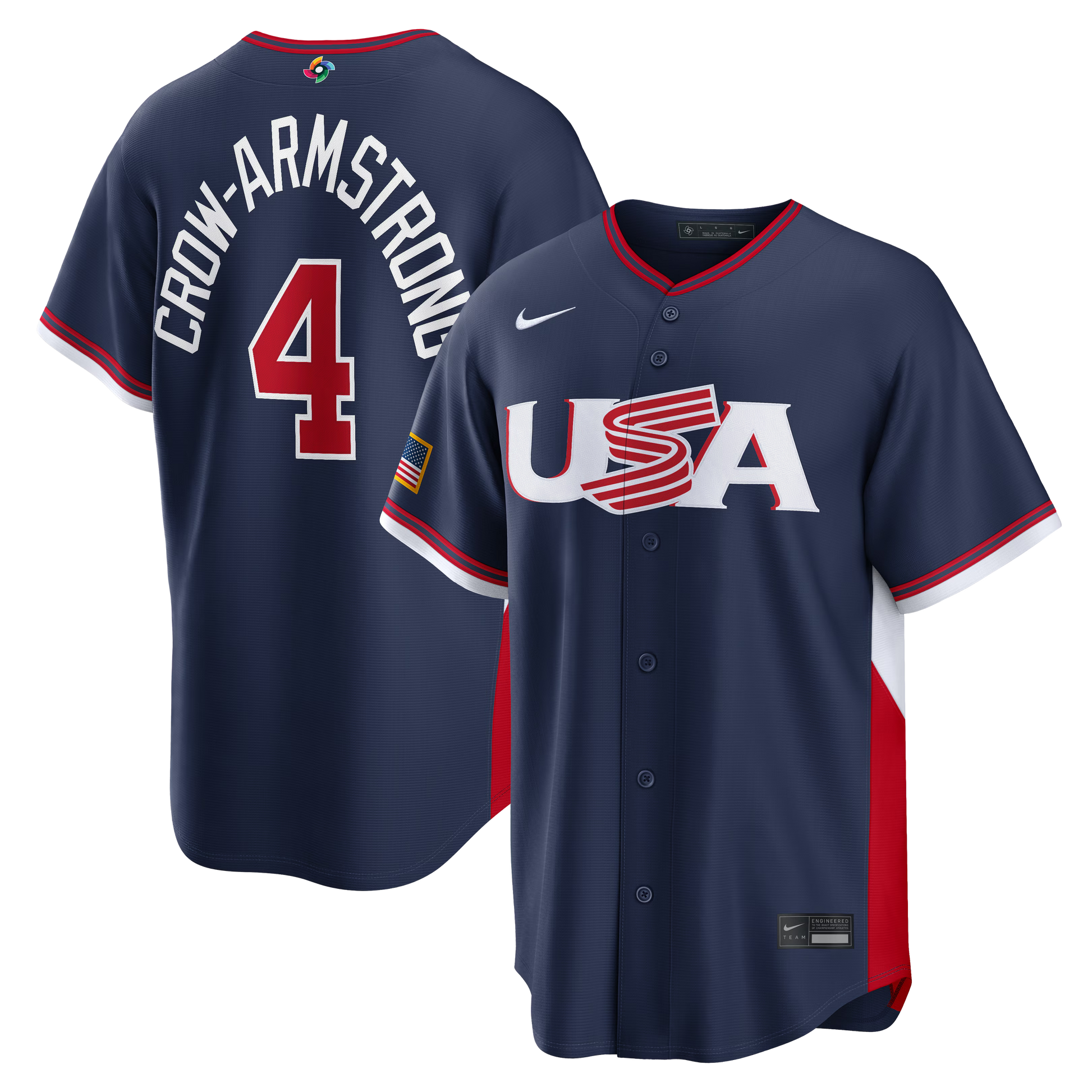 Nike USA Baseball 2026 World Baseball Classic Road Stadium Jersey – Pete Crow-Armstrong – Navy