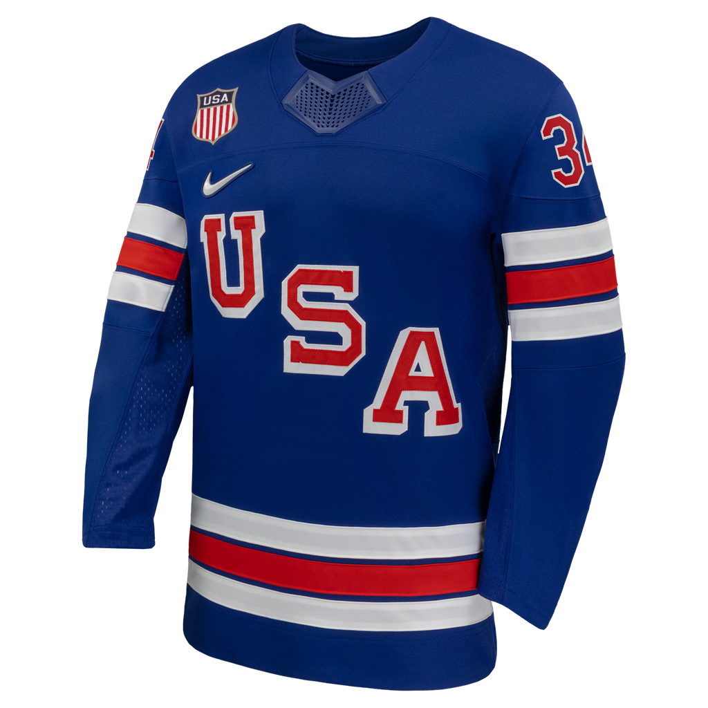 Nike USA Hockey 2026 Home Supporter Edition hockey Jersey – Auston Matthews #34 – Royal Blue
