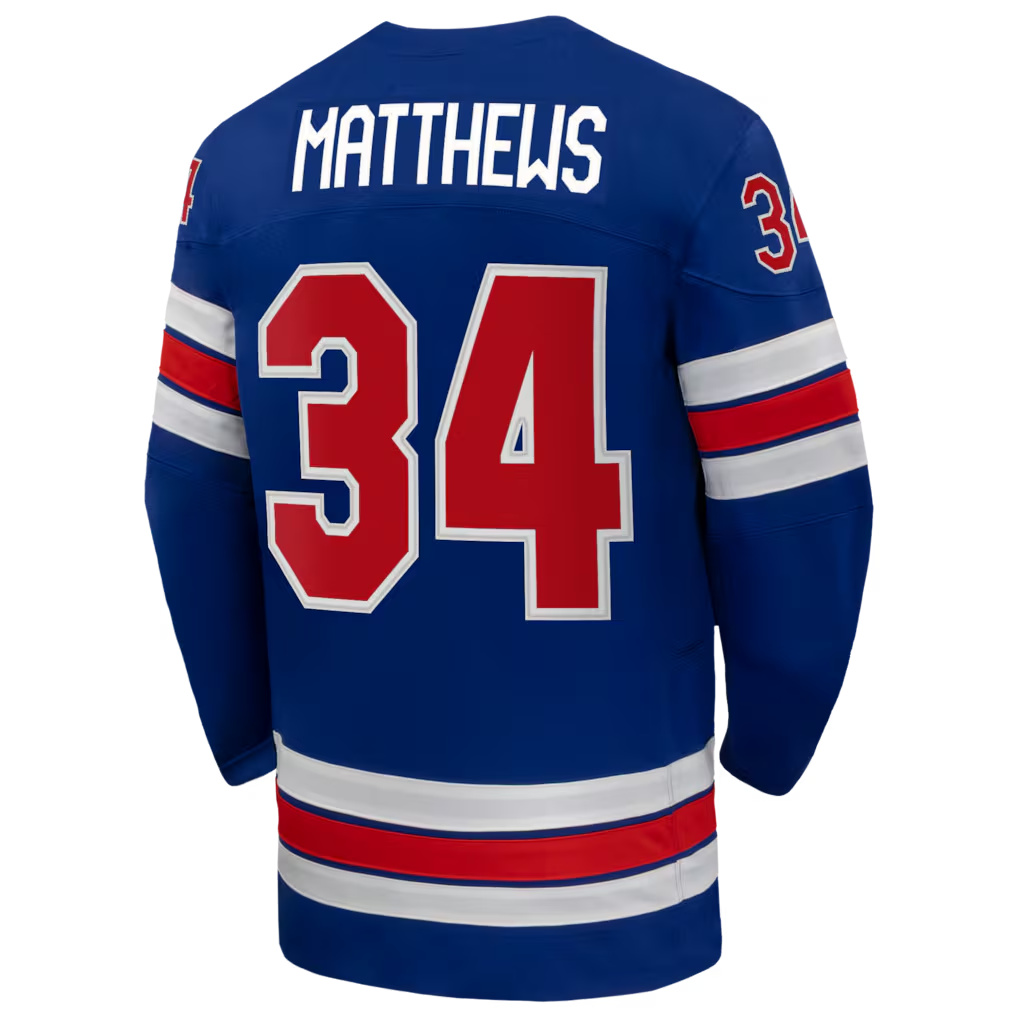 Nike USA Hockey 2026 Home Supporter Edition hockey Jersey – Auston Matthews #34 – Royal Blue