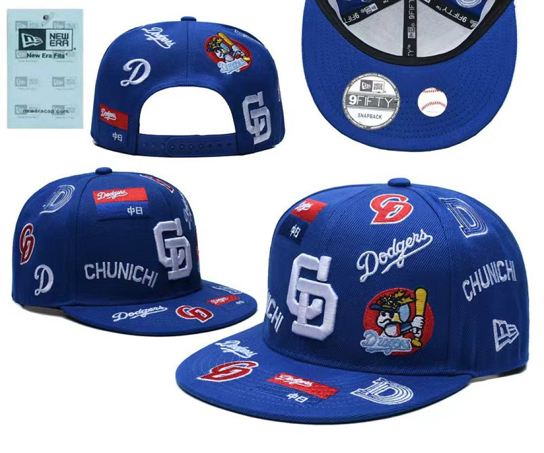 New Era Multi-Team Embroidery Flat Bill Snapback Hat Adjustable NY Street Hip Hop Baseball Cap For Men Women