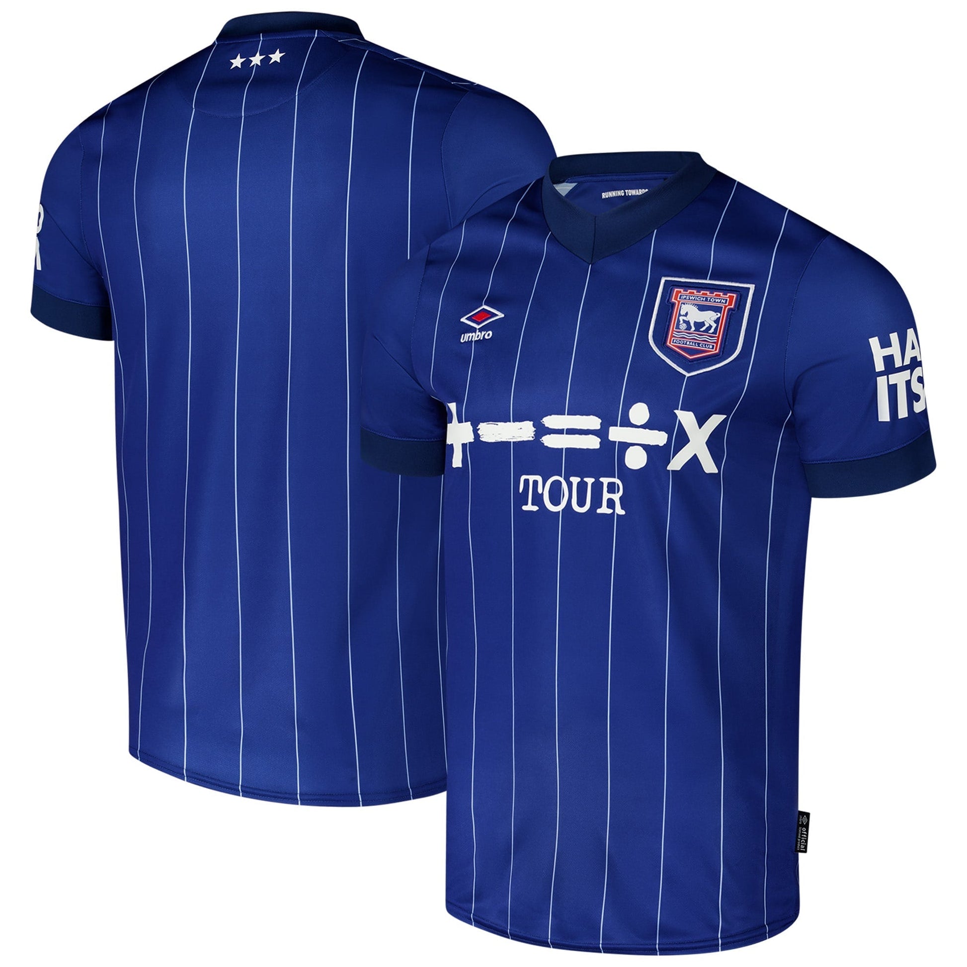 Ipswich Town F.C. Umbro 2024/25 Home Custom Soccer Shirt - Blue