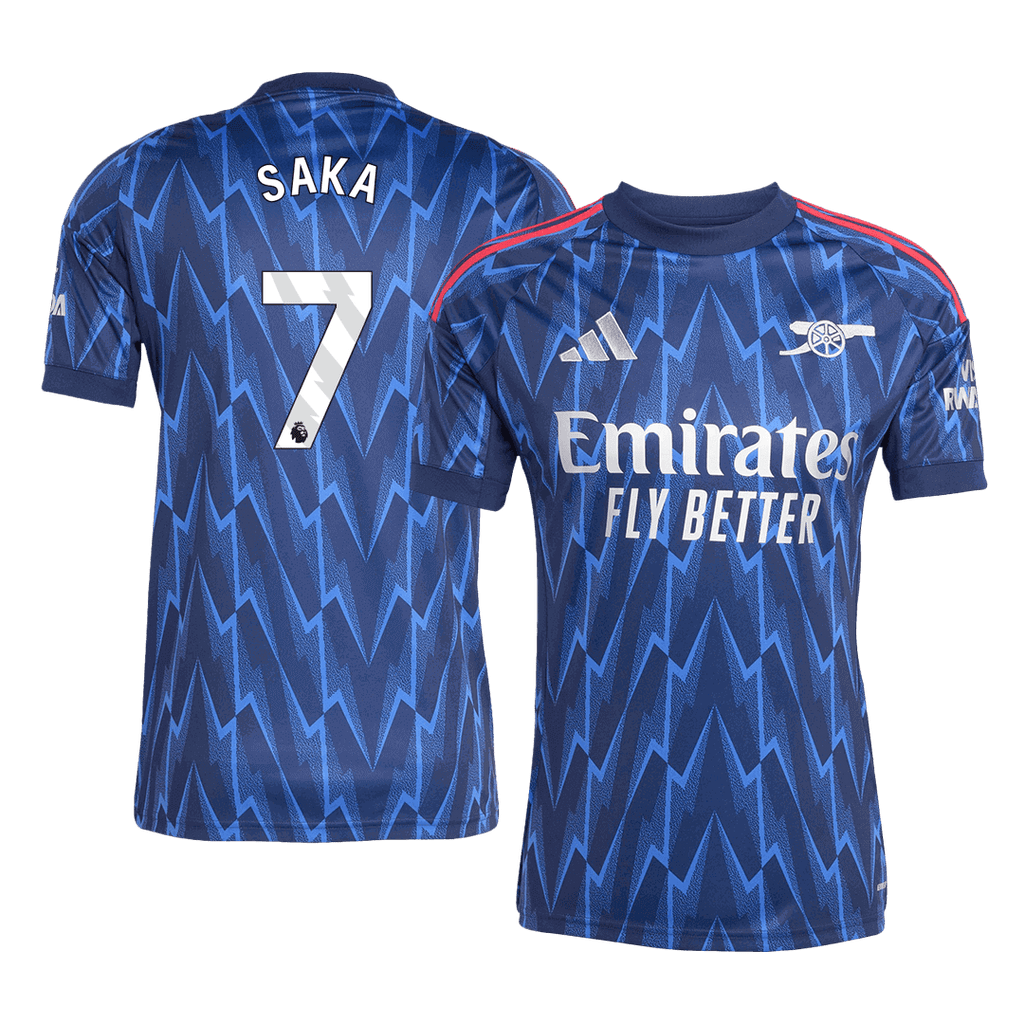 SAKA #7 Arsenal Away Football Shirt 2025/26 Blue