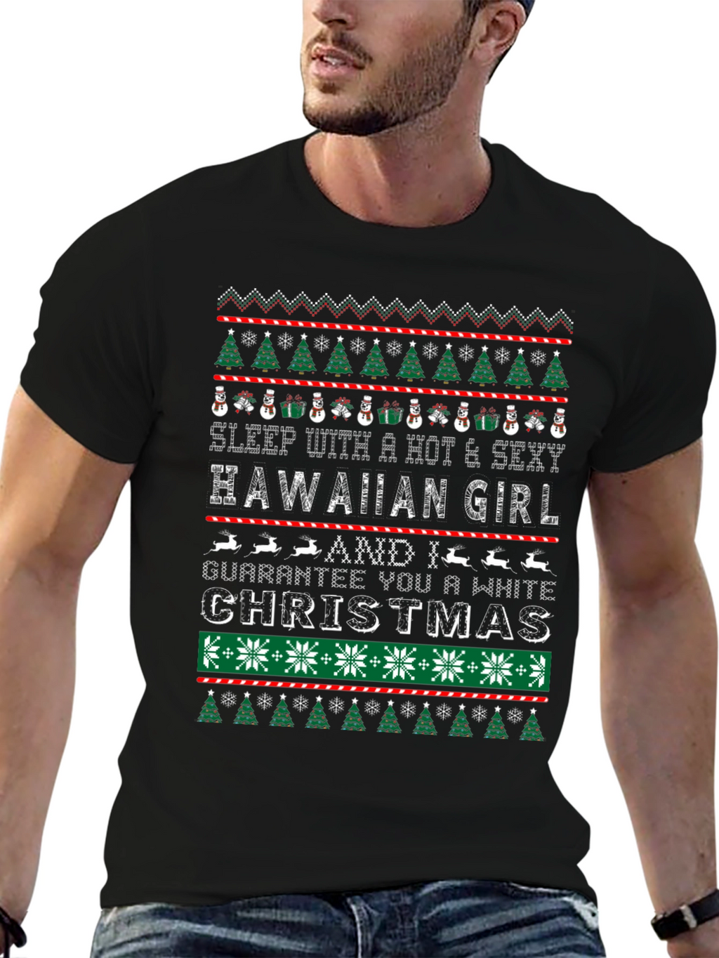Hawaiian Girl Christmas Graphic Tee