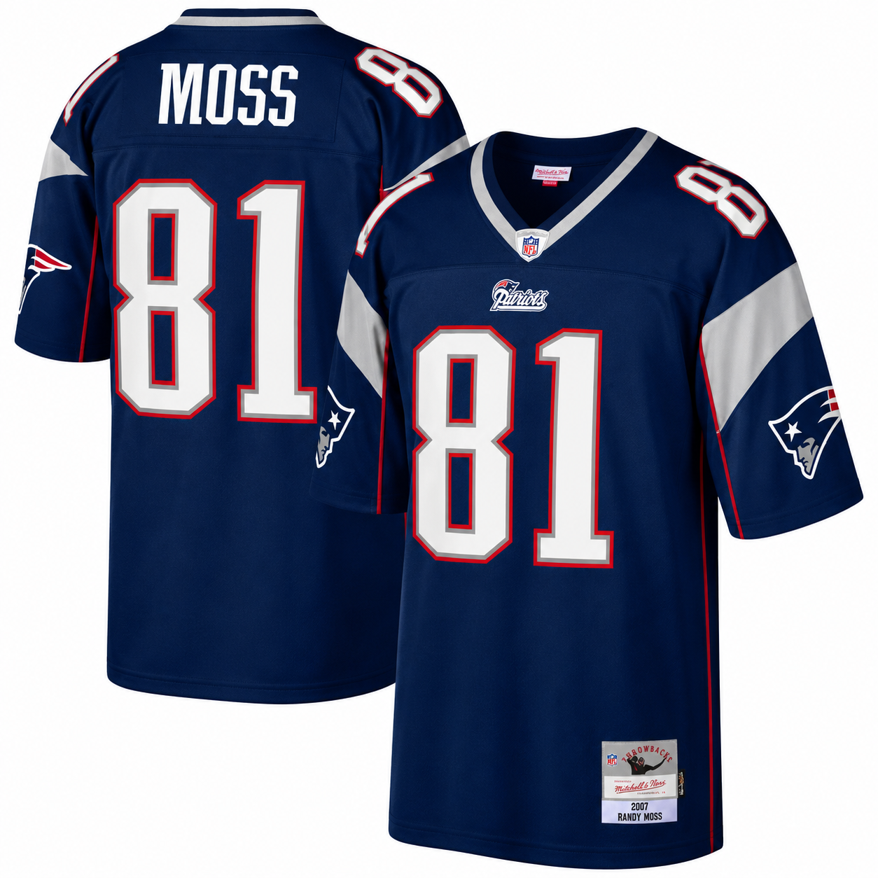 Youth New England Patriots Randy Moss Mitchell & Ness Navy Retired Player Vintage Replica Jersey