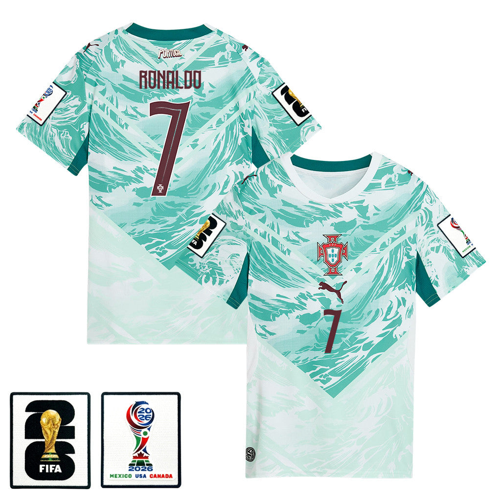 Cristiano Ronaldo #7 Portugal National Team  World Cup 2026 Women's Away Soccer Jersey - White