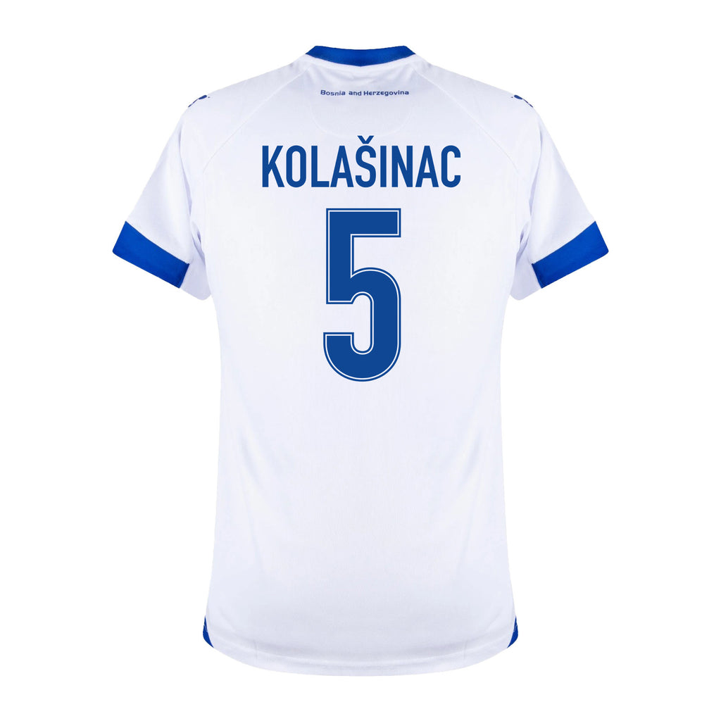 Sead Kolašinac #5 Bosnia and Herzegovina Away World Cup 2026 Soccer Jersey - White, Men