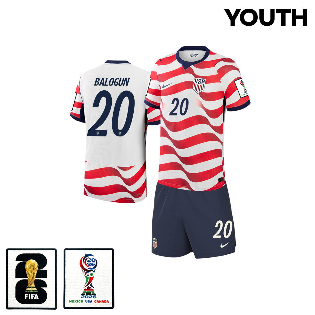 Folarin Balogun #20 USMNT  World Cup 2026 YOUTH Home Soccer Jersey