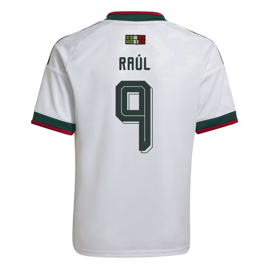 Raúl Jiménez #9 Youth Mexico National Team World Cup 2026 Away Soccer Jersey - White