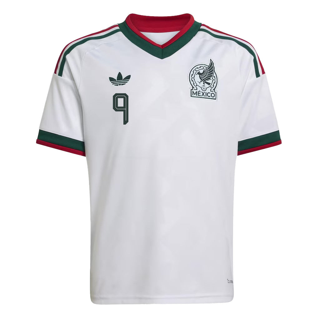 Raúl Jiménez #9 Youth Mexico National Team World Cup 2026 Away Soccer Jersey - White