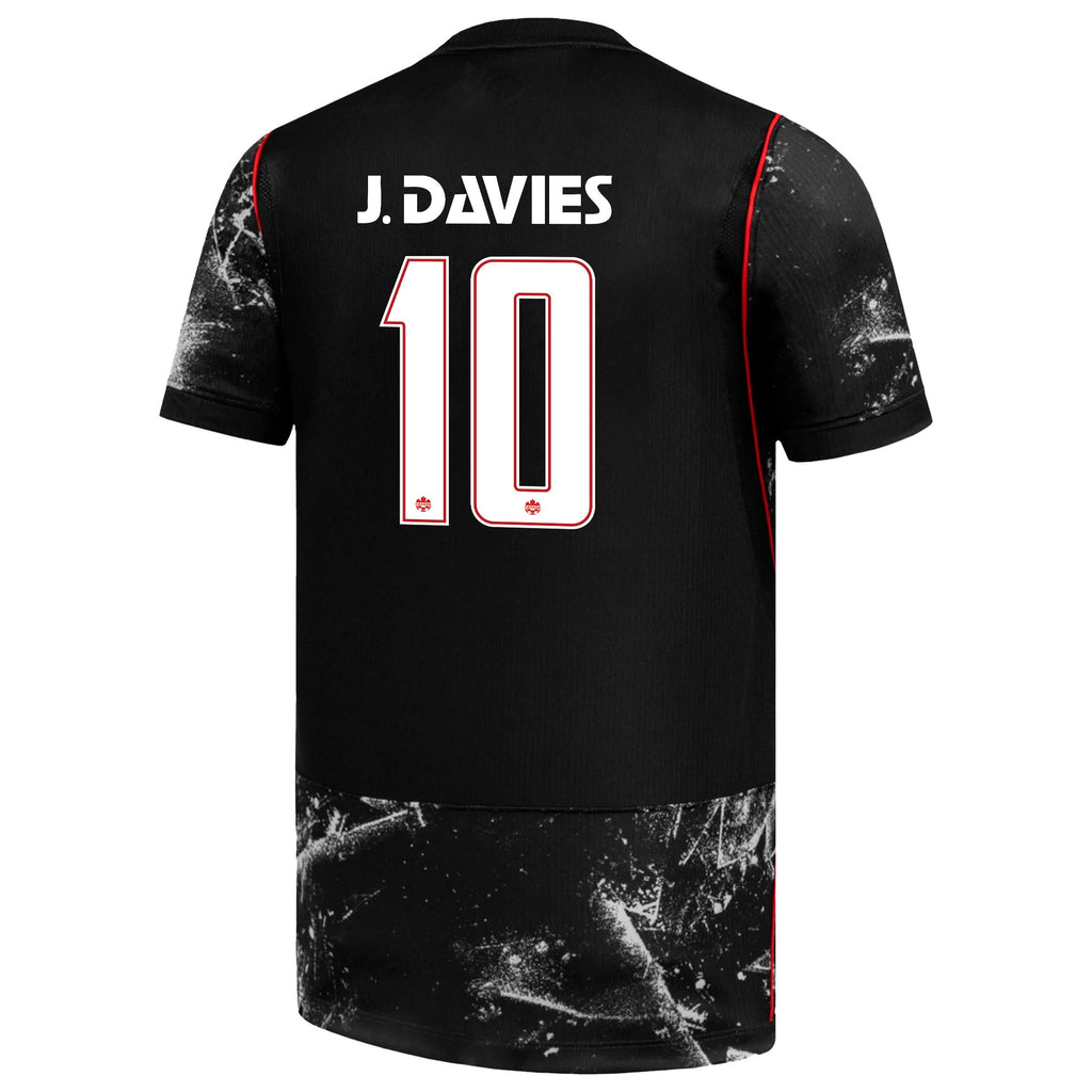 Jonathan David #10 Youth Canada National Team World Cup 2026 Away Soccer Jersey - Black