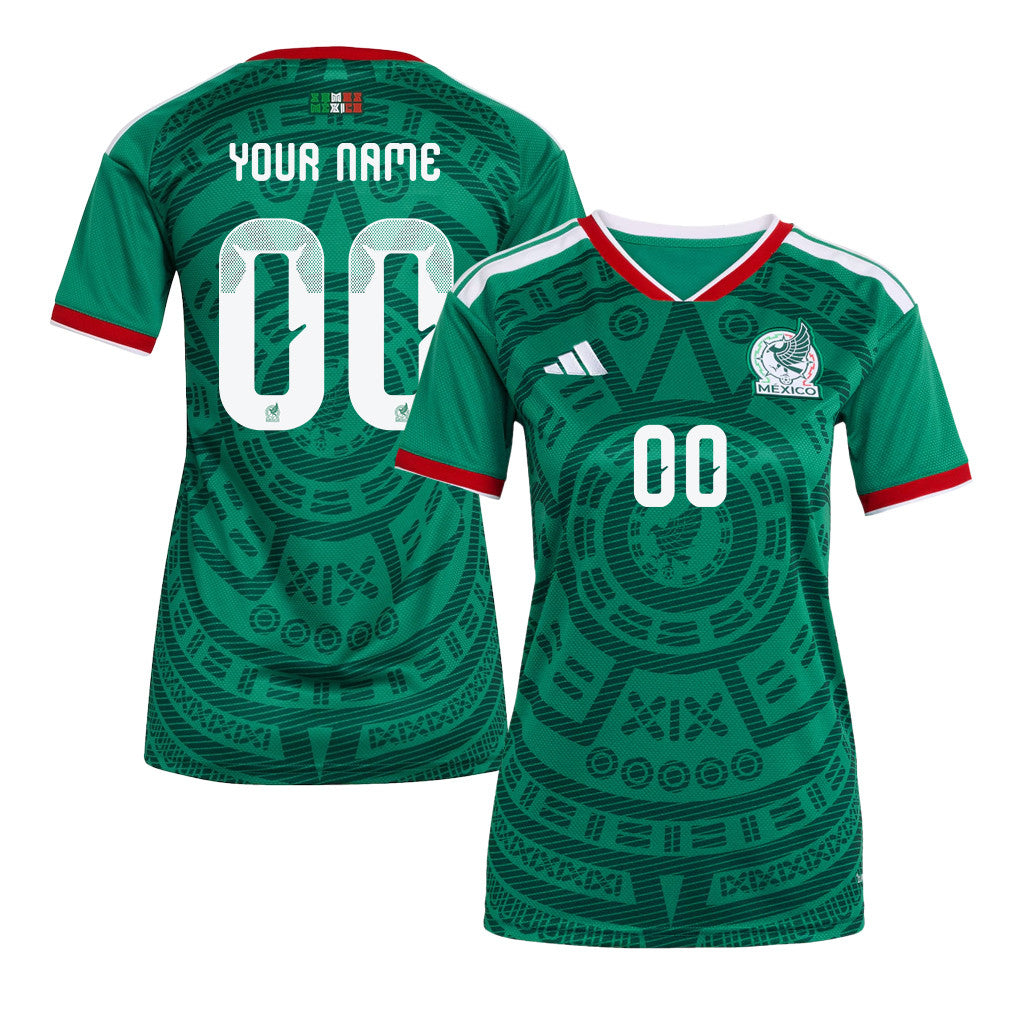 Mexico National Team World Cup 2026 Women's Home Soccer Jersey - Personalized - Green