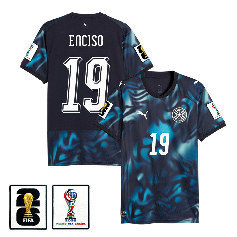 Julio Enciso #19 Paraguay National Team World Cup 2026 Away Soccer Jersey - Navy, Men