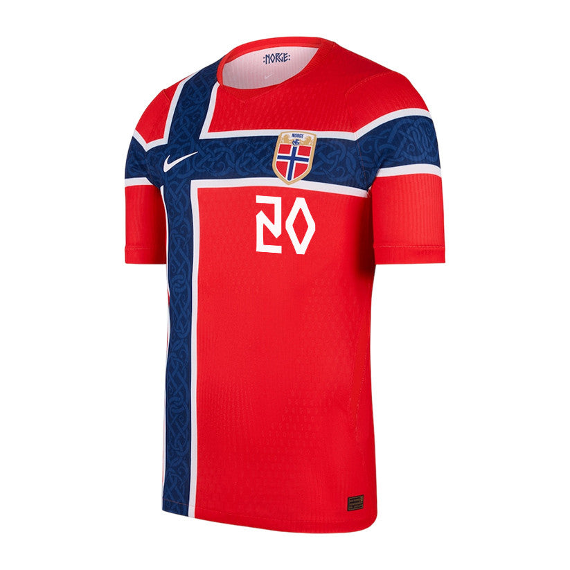Antonio Nusa #20 Norway National Team 2026 World Cup Patch Home Soccer Jersey - Red, Men