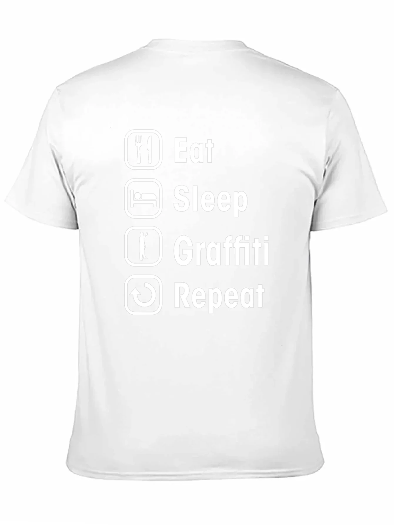 Eat Sleep Graffiti Repeat T-Shirt - Black Cotton Crew Neck