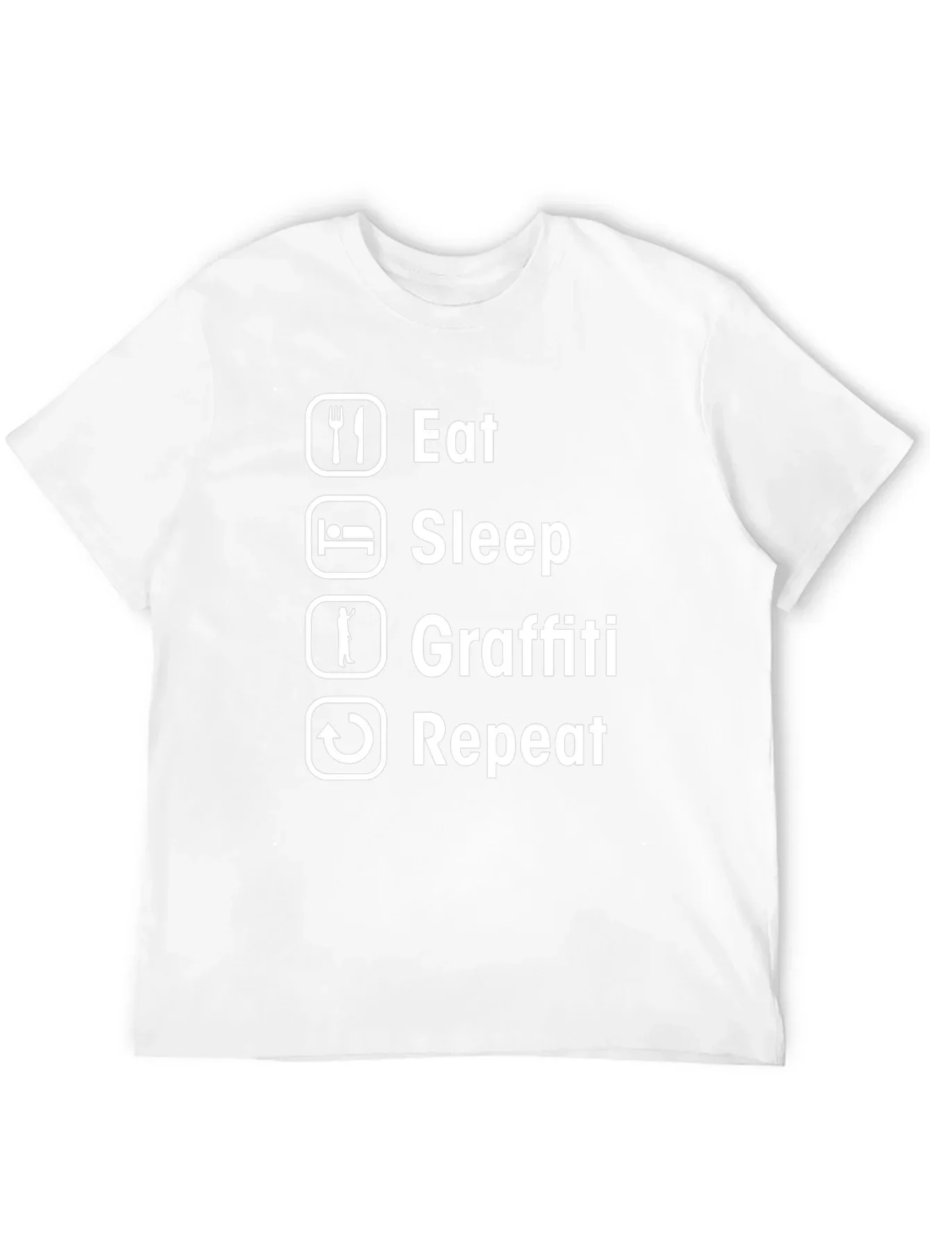Eat Sleep Graffiti Repeat T-Shirt - Black Cotton Crew Neck