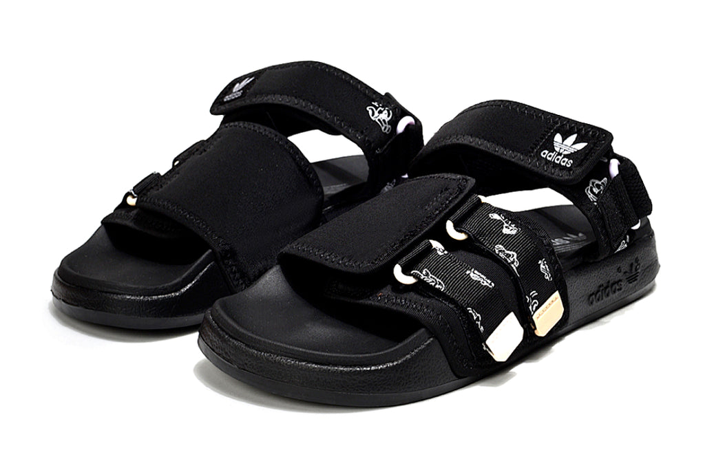 Adidas Originals Adilette 4-Strap Sandals Triple Black GZ8825