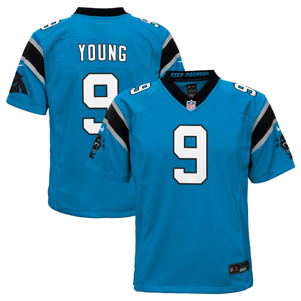 Bryce Young 9 Carolina Panthers Game YOUTH Jersey - Blue