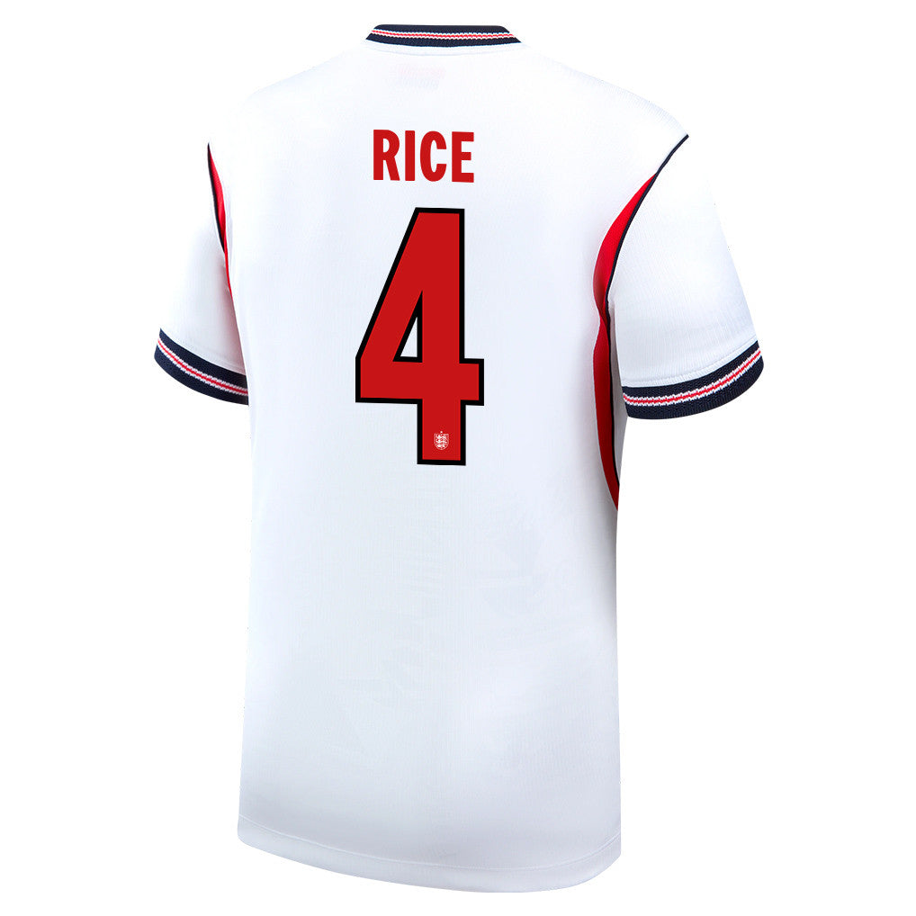 Declan Rice 4 England National Team 2026 Home Soccer Jersey - White, Men