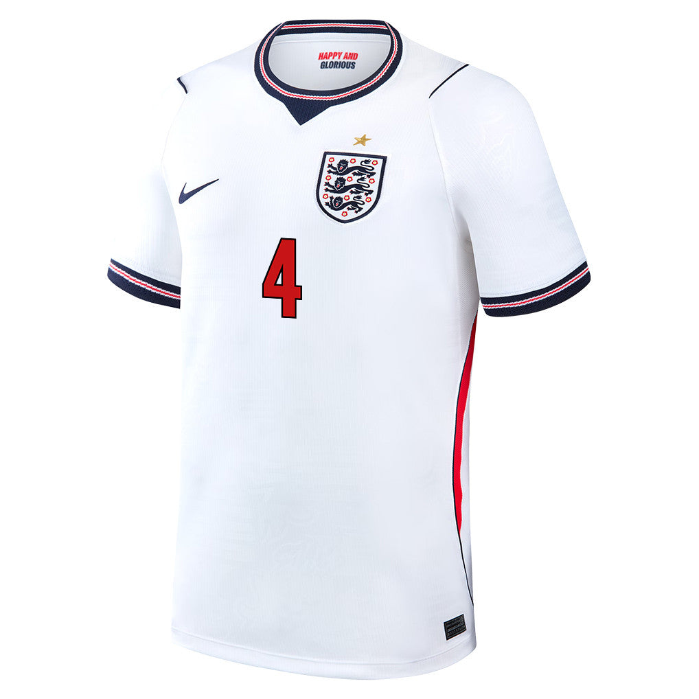 Declan Rice 4 England National Team 2026 Home Soccer Jersey - White, Men