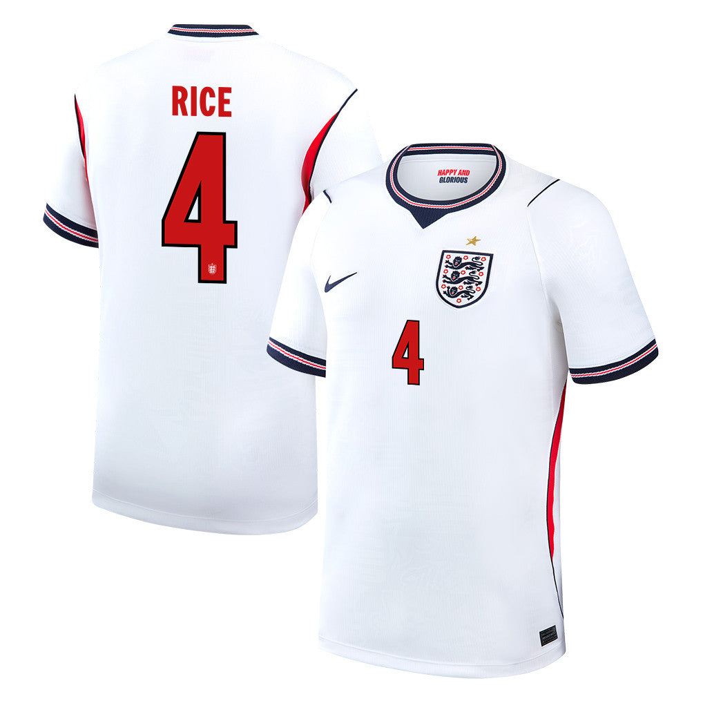 Declan Rice 4 England National Team 2026 Home Soccer Jersey - White, Men