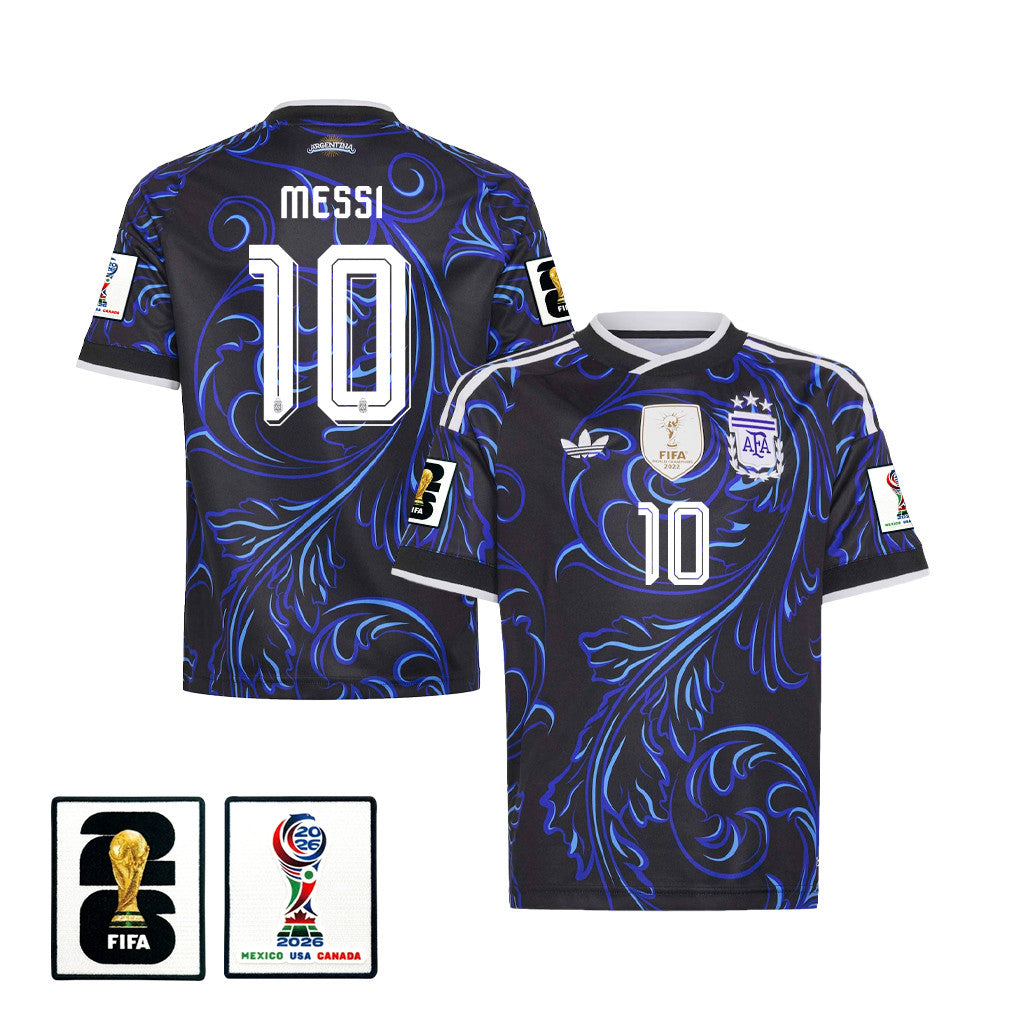 Lionel Messi 10 Youth Argentina National Team 2026 Away Soccer Jersey - Black