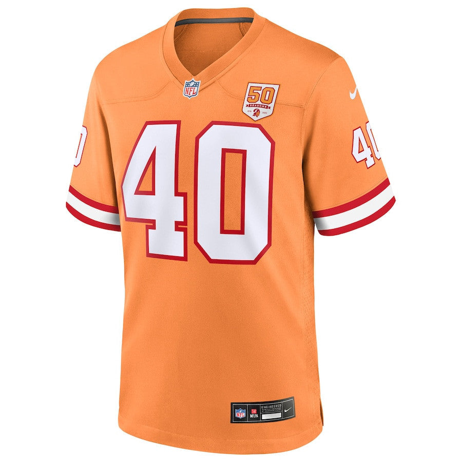 Mike Alstott 40 Tampa Bay Buccaneers 50th Season Game Men Jersey - Creamsicle