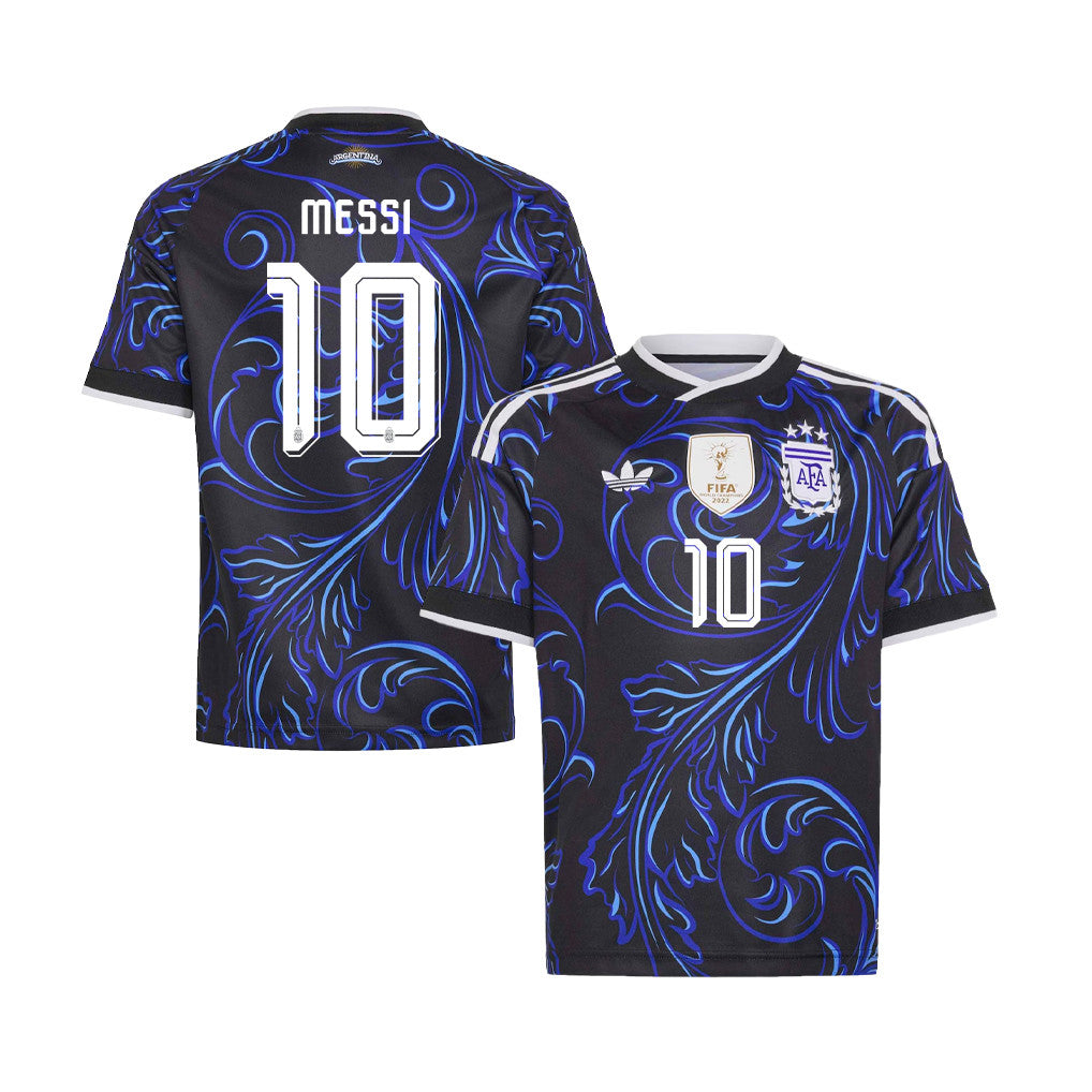 Lionel Messi 10 Youth Argentina National Team 2026 Away Soccer Jersey - Black