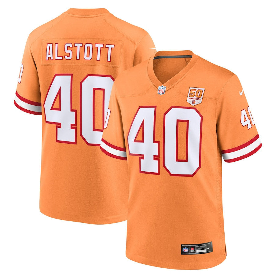 Mike Alstott 40 Tampa Bay Buccaneers 50th Season Game Men Jersey - Creamsicle