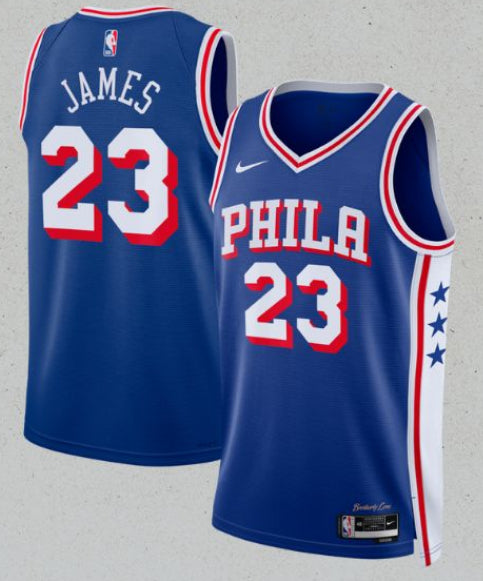 Men's Philadelphia 76ers #23 LeBron James 2026  Stitched Jersey
