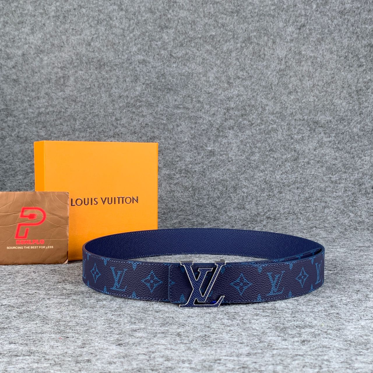 LV Initials 40mm Reversible Belt 'Blue'