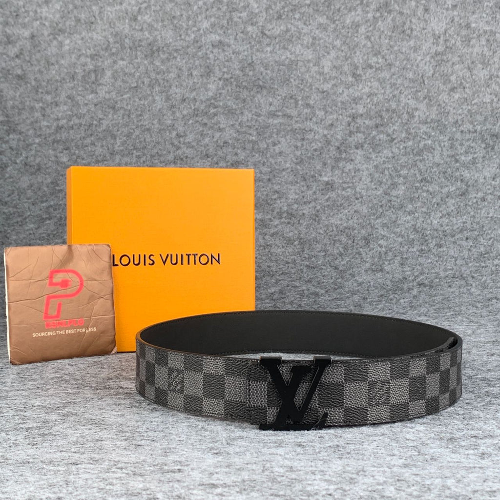 LV Initiales Damier Graphite Belt 'Black Grey'