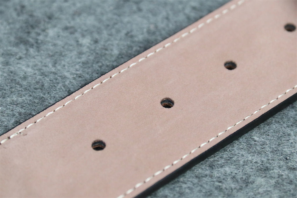 GG Leather Belt with Double G Buckle, 1.5” Width 'Brown'