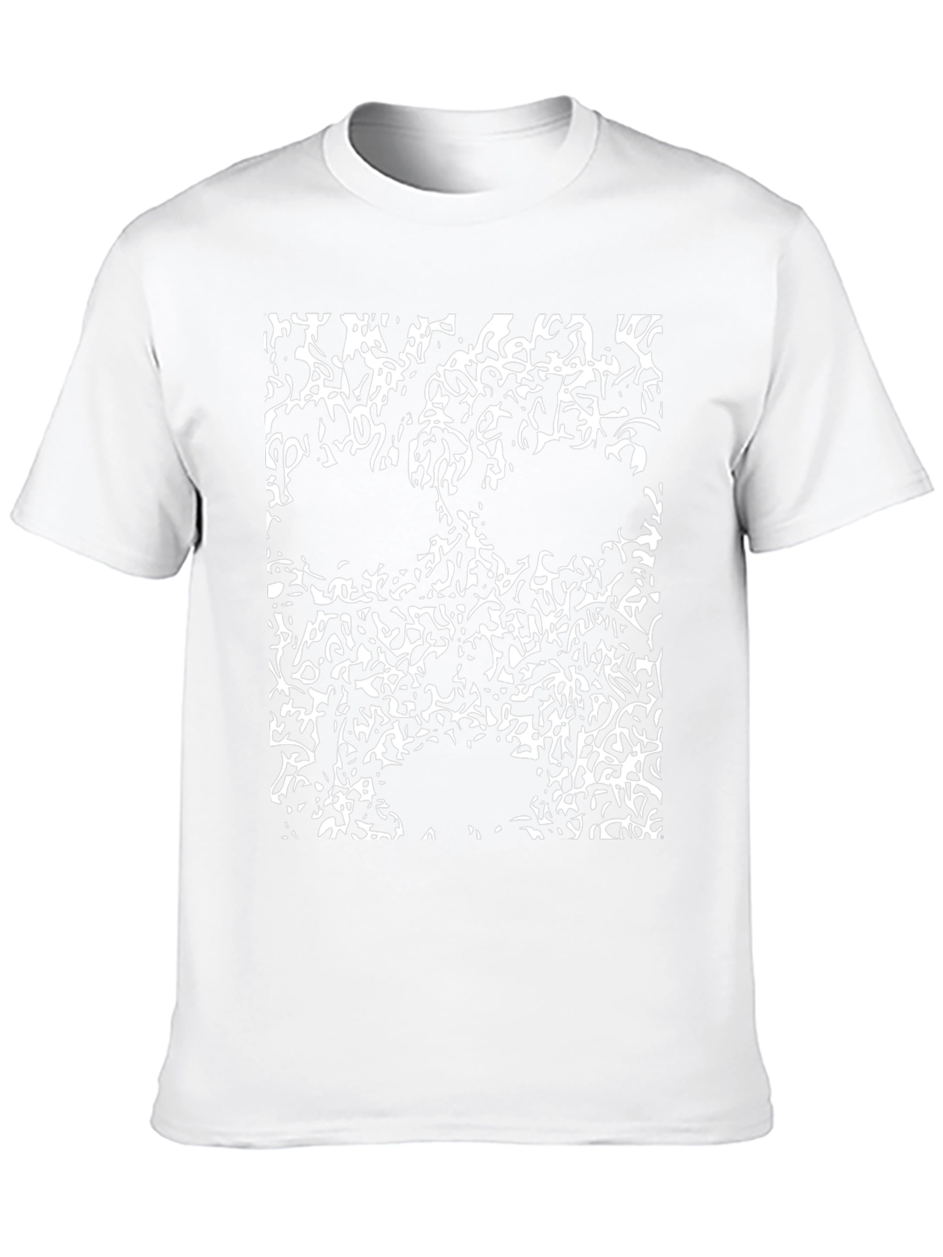 Abstract Skull Graphic Tee - Black Cotton T-Shirt