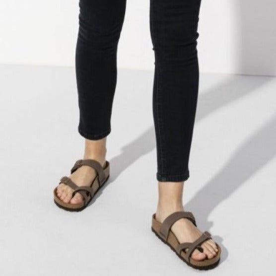 Birkenstock Women's Mayari Birko-Flor Nubuck in Mocha Sandals