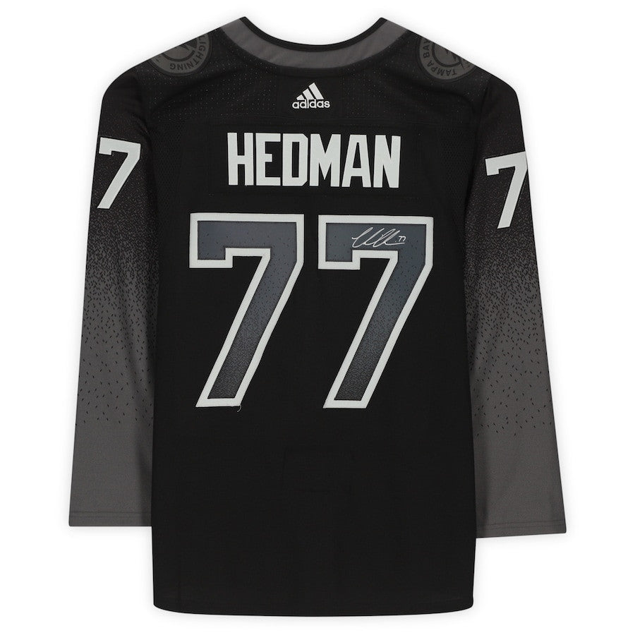 Victor Hedman 77 Signed Tampa Bay Lightning Autographed Alternate Jersey - Black