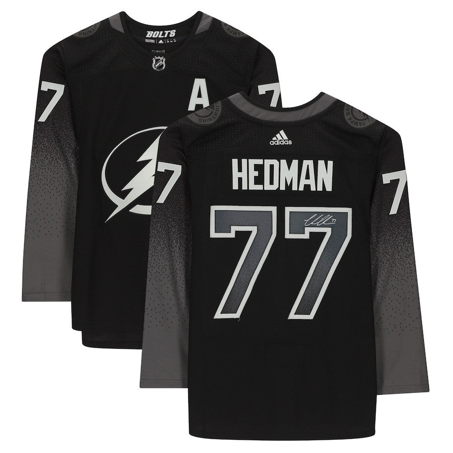 Victor Hedman 77 Signed Tampa Bay Lightning Autographed Alternate Jersey - Black