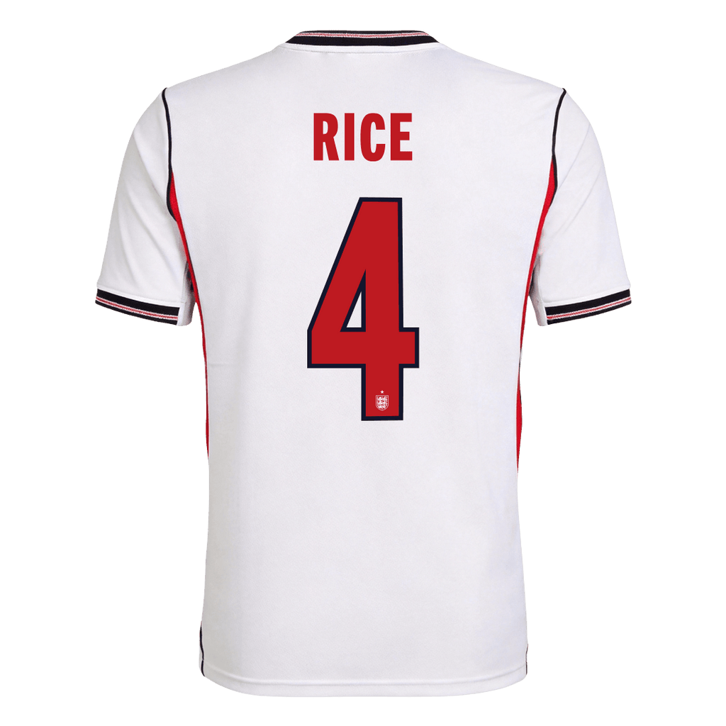 RICE #4 England Home Soccer Jersey World Cup 2026 White