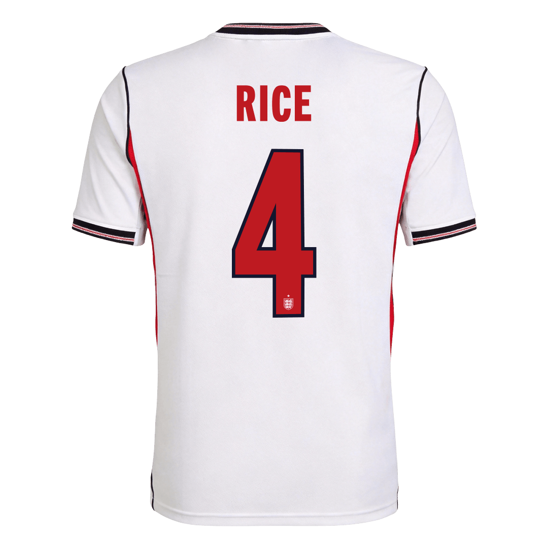 RICE #4 England Home Soccer Jersey World Cup 2026 White