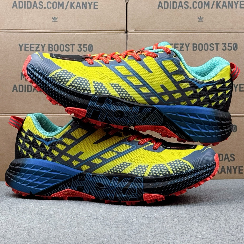 Hoka Speedgoat 2 Bright Yellow | Fluorescent Blue