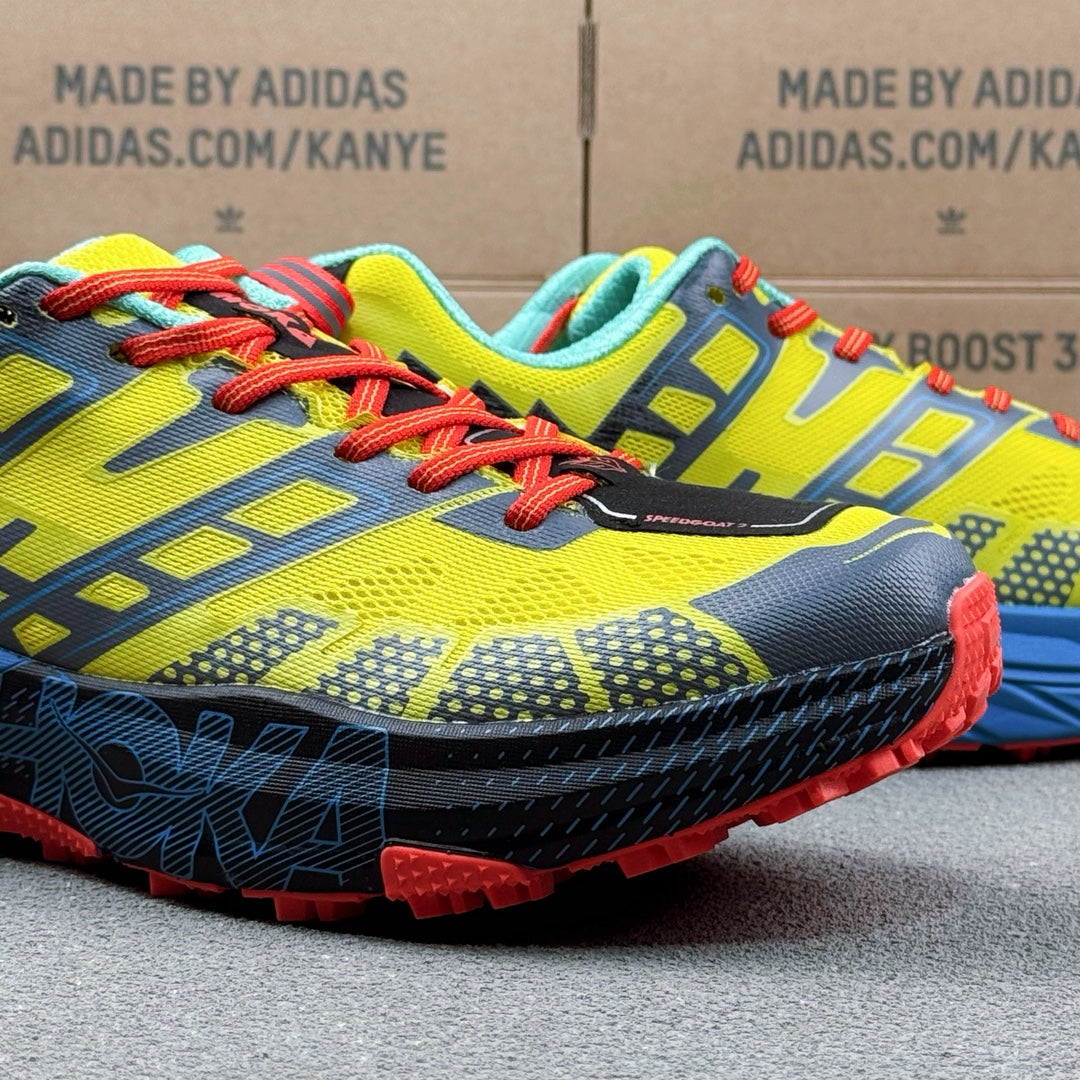 Hoka Speedgoat 2 Bright Yellow | Fluorescent Blue