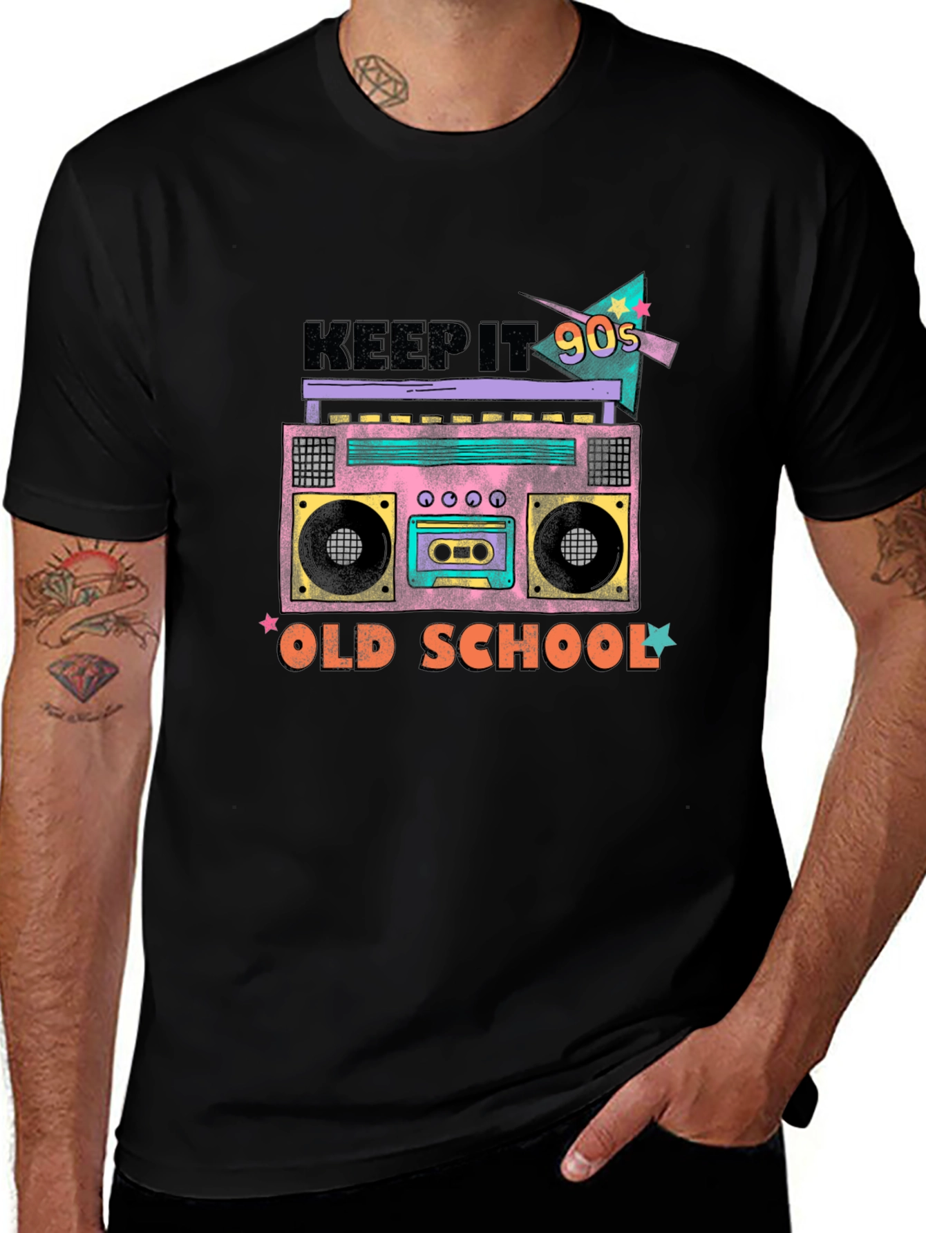 Keep It 90s Retro Boombox Graphic Tee