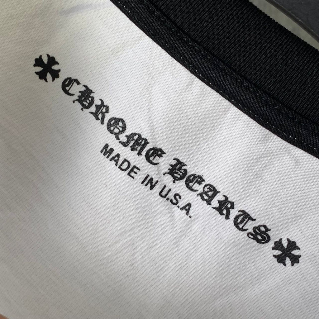 Chrome Hearts Horseshoe Neck Logo 3/4 Shirt 'Black/White'