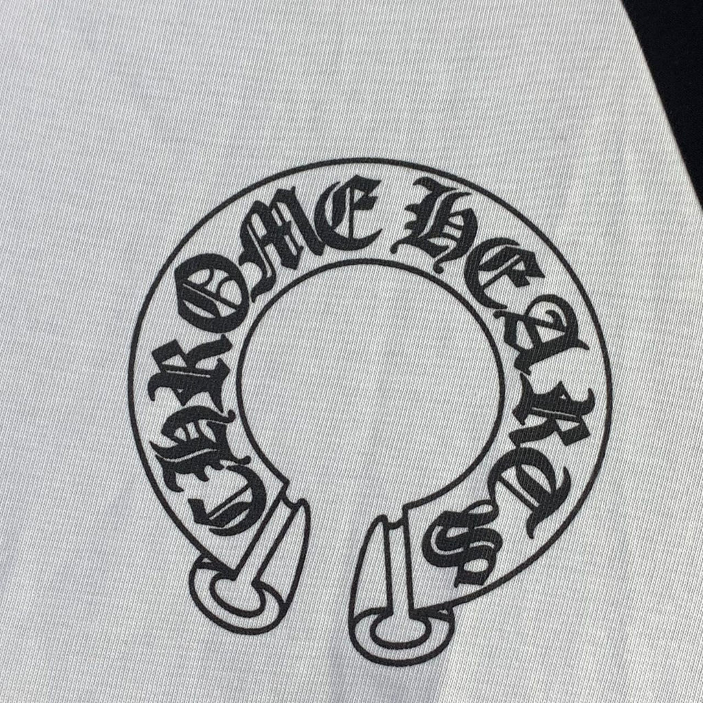 Chrome Hearts Horseshoe Neck Logo 3/4 Shirt 'Black/White'