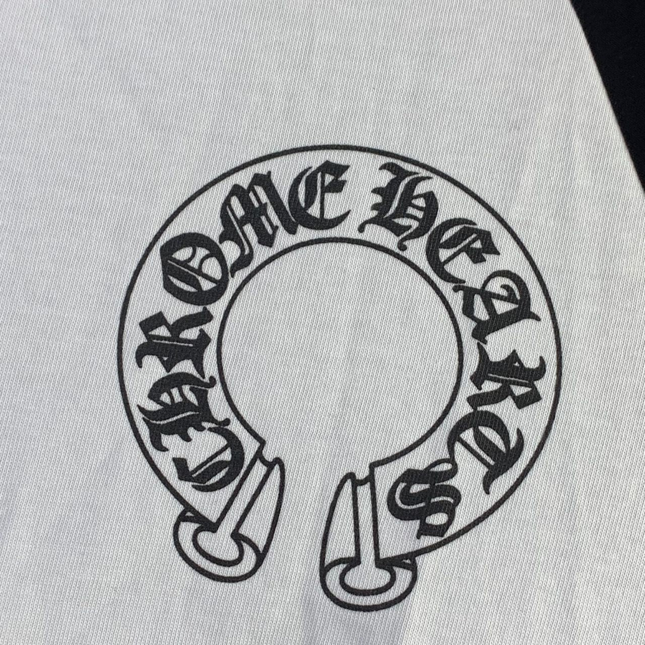 Chrome Hearts Horseshoe Neck Logo 3/4 Shirt 'Black/White'