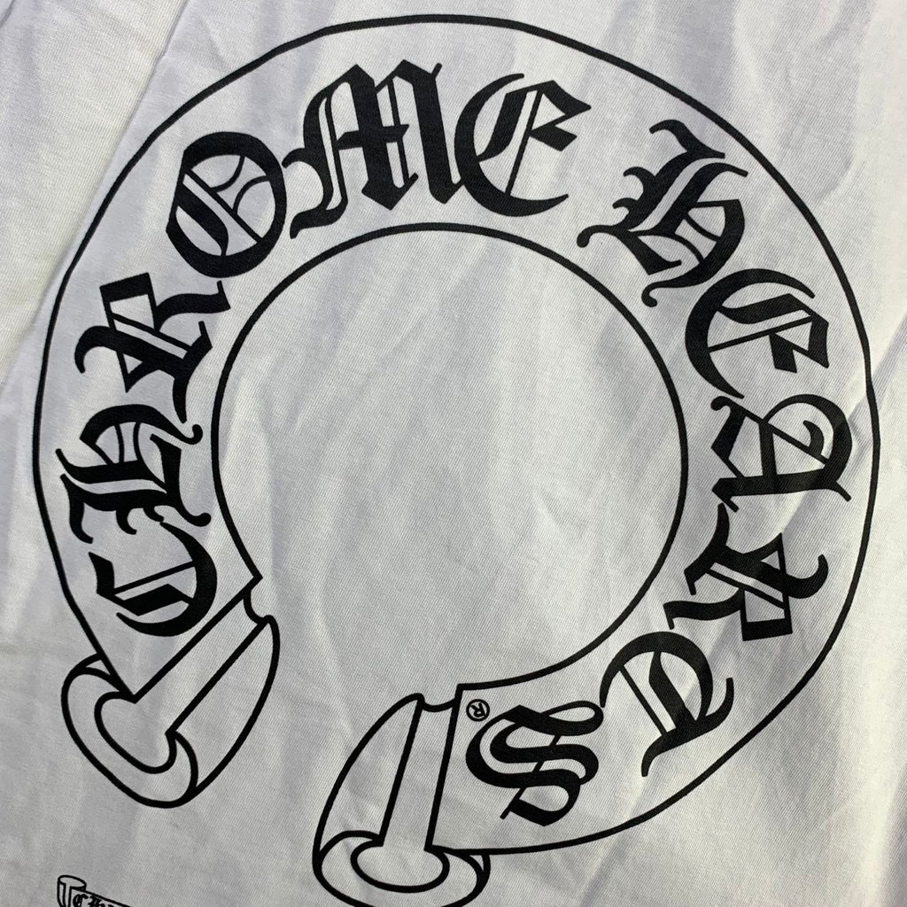 Chrome Hearts Horseshoe Neck Logo 3/4 Shirt 'Black/White'