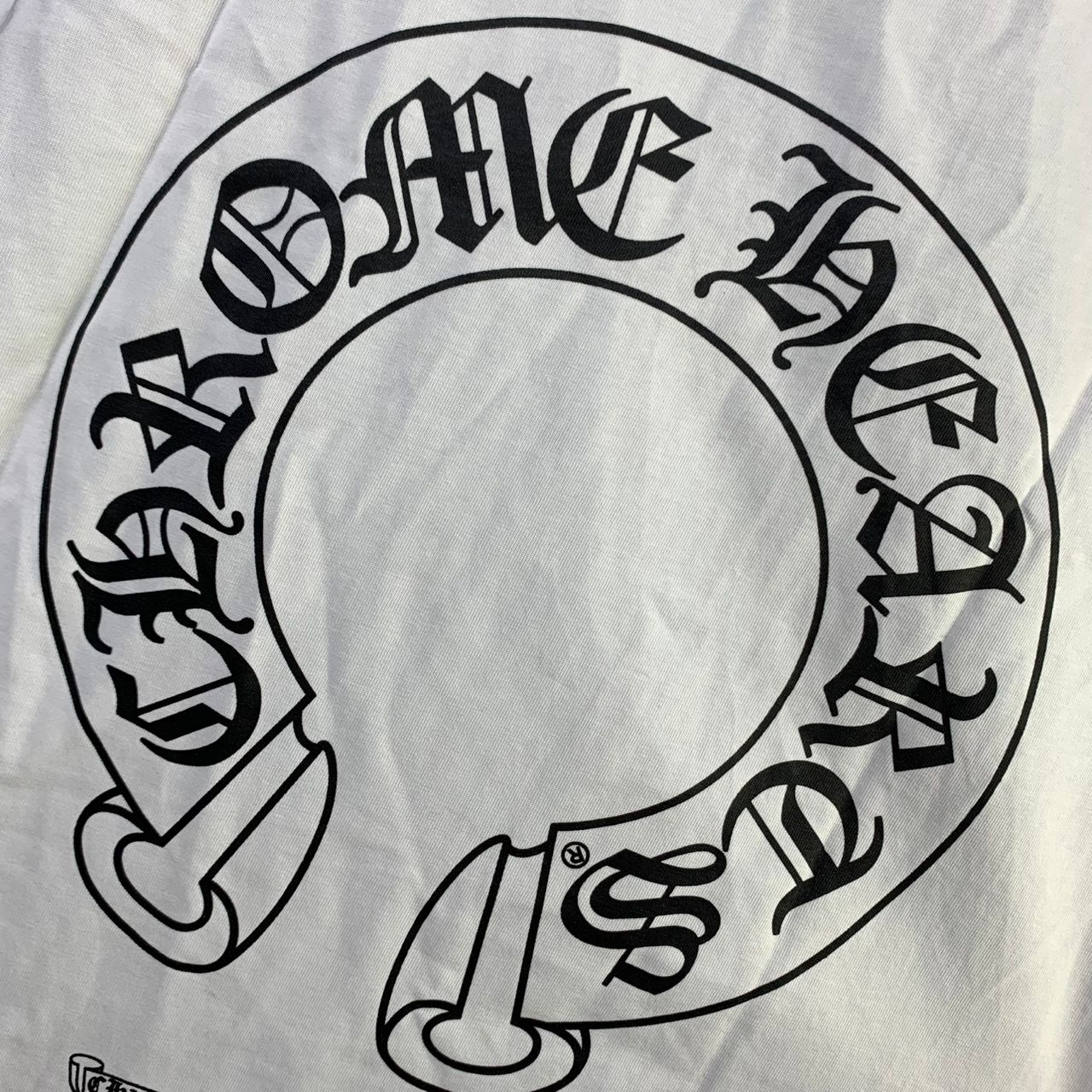 Chrome Hearts Horseshoe Neck Logo 3/4 Shirt 'Black/White'