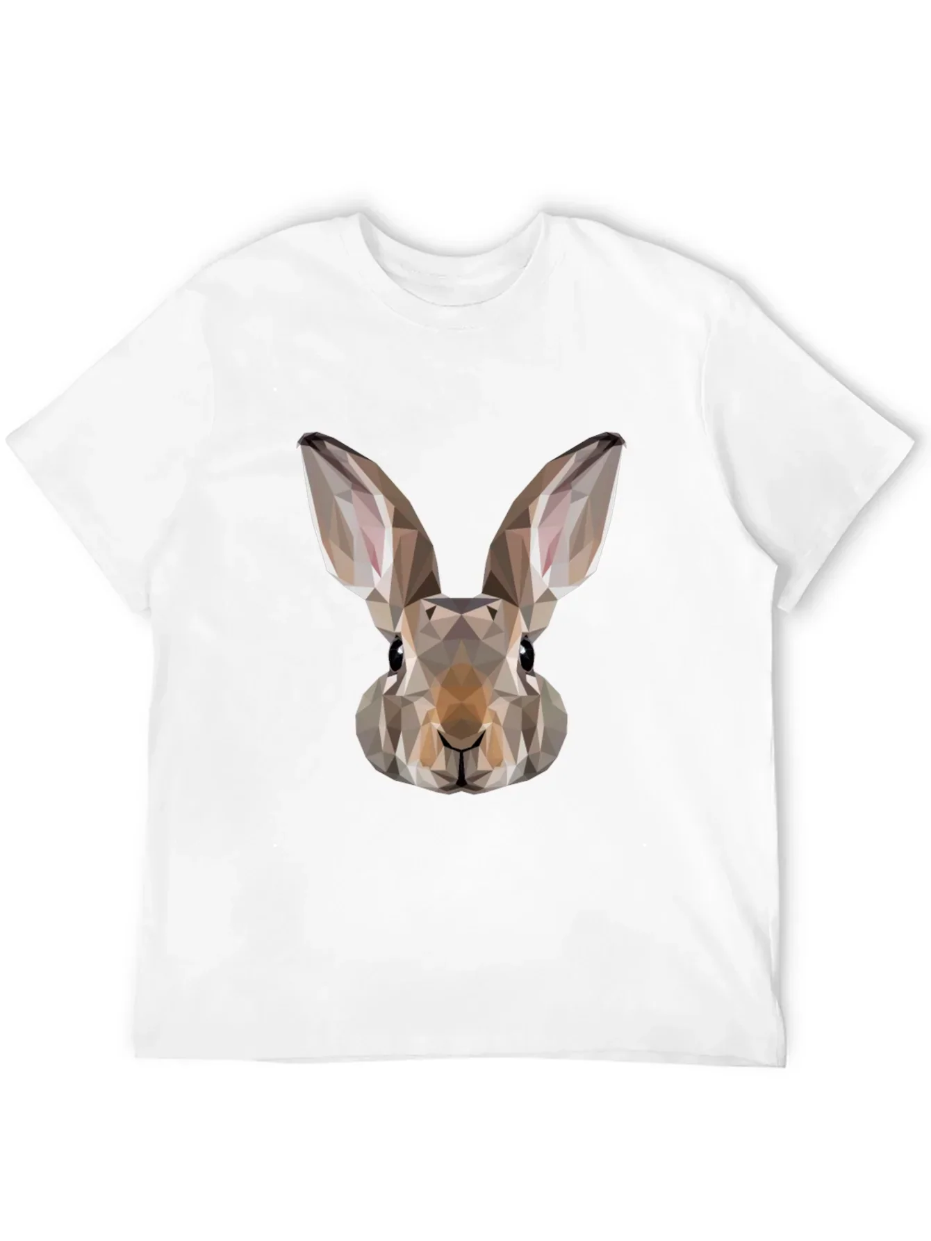 Geometric Rabbit Graphic Tee - Mens Black T-Shirt
