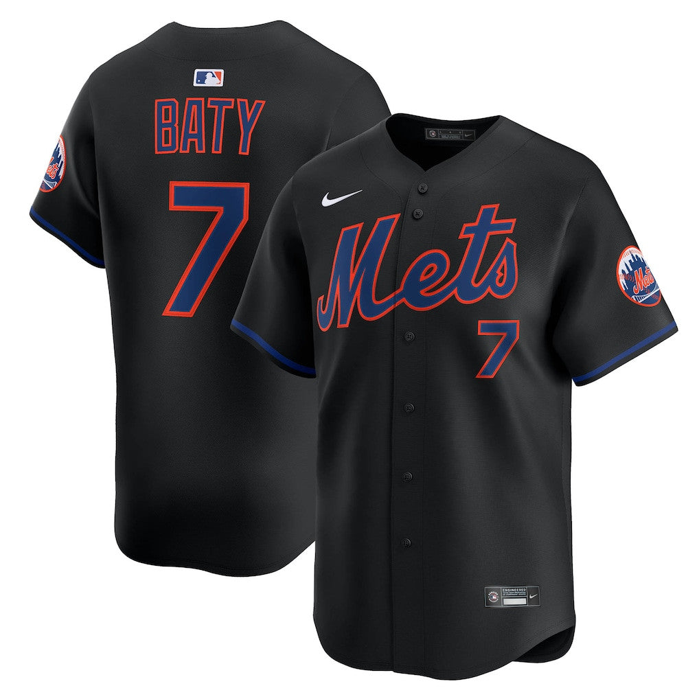 Brett Baty 7 New York Mets Alternate Limited Men Jersey - Black