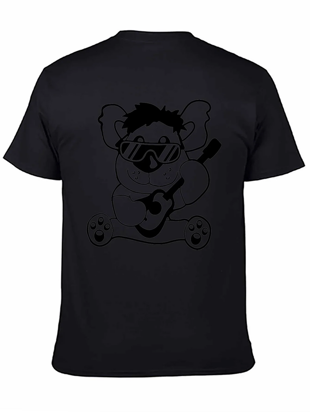 Cool Koala Guitar T-Shirt - Black Cotton